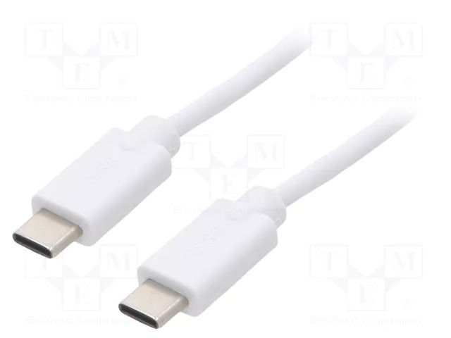 Cable; USB 2.0; USB C plug,both sides; 2m; white QOLTEC QOLTEC-52346