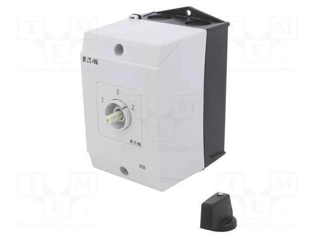 Switch: cam switch; Stabl.pos: 3; 20A; 1-0-2; in housing; Poles: 3 EATON ELECTRIC T0-3-8212/I1