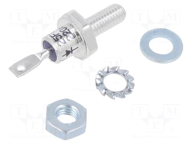Diode: rectifying; 1kV; 25A; cathode to stud; DO203AA,DO4; 1.3V VISHAY VS-25F100