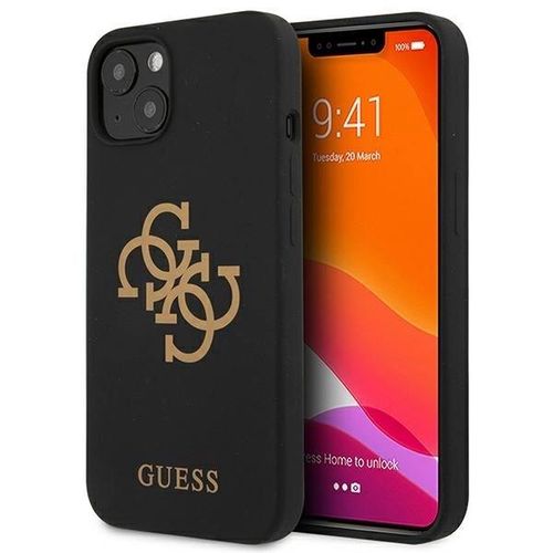 Guess GUHCP13MLS4GGBK iPhone 13 6,1" czarny/black hard case Silicone 4G Logo, Guess 3666339024246 3666339024246