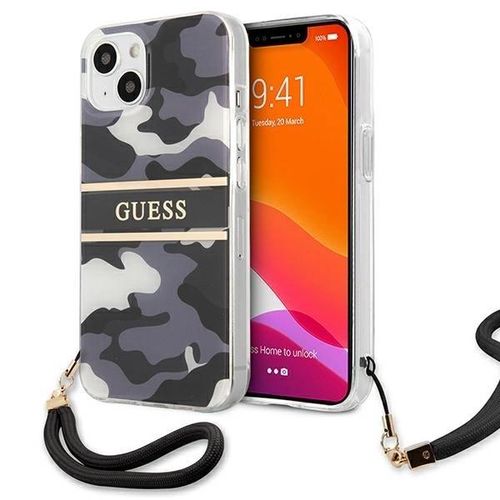 Guess GUHCP13SKCABBK iPhone 13 mini 5.4&quot; black/black hardcase Camo Strap Collection, Guess 3666339023119 3666339023119