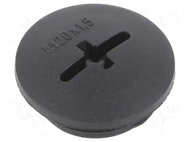 Stopper; M20; 1.5; IP56; polyamide; black; Thread: metric; 6mm BM GROUP BM4620N
