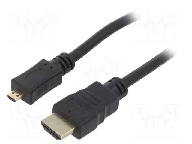 Cable; HDMI plug,micro HDMI plug; PVC; HDMI 2.0; 4K,UHD 2160p GOOBAY HDMI.HE320.050