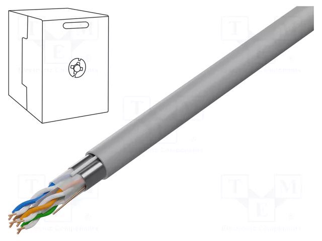 Wire; F/UTP; 4x2x24AWG; 6; wire; Cu; Insulation: PVC; grey; 305m GEMBIRD FPC-6004-SO
