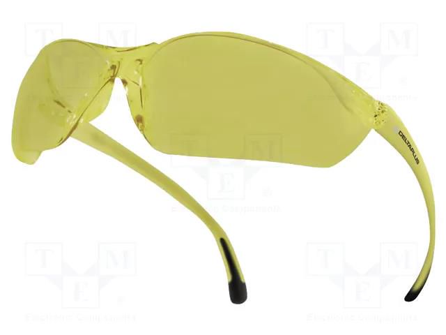 Safety spectacles; Lens: yellow; Classes: 1; Features: UV400; MEIA DELTA PLUS DEL-MEIAJA