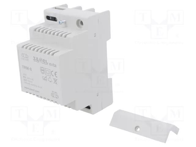 Transformer: mains; 15VA; 230VAC; 8V; Leads: screw terminals; IP20 ZAMEL TRM-8