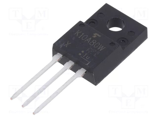 Transistor: N-MOSFET; unipolar; 800V; 9.5A; 40W; SC67 TOSHIBA TK10A80W