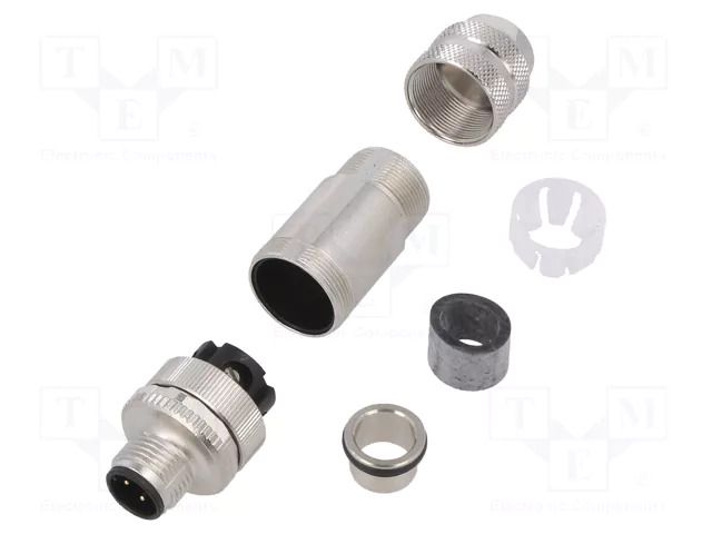 Connector: M12; plug; male; PIN: 4; 250V; shielded; gold-plated; 4A BINDER 99-3729-810-04