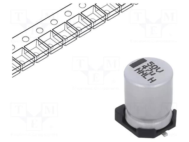 Capacitor: electrolytic; SMD; 47uF; 50VDC; 8x8x10mm; ±20% VISHAY MAL214097103E3