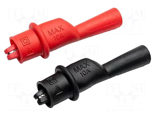 Crocodile clip; 10A; black,red; Grip capac: max.8mm; 1kV; 2pcs. SONEL WAKROKPL10MINI