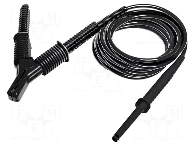 Test lead; banana plug 4mm,aligator clip; shielded; Urated: 15kV SONEL WAPRZ003BLKROE15KV