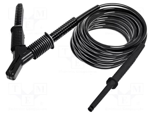 Test lead; banana plug 4mm,aligator clip; shielded; Urated: 15kV SONEL WAPRZ020BLKROE15KV