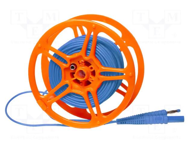 Test lead; banana plug 4mm,both sides; Len: 25m; blue SONEL WAPRZ025BUBBSZ