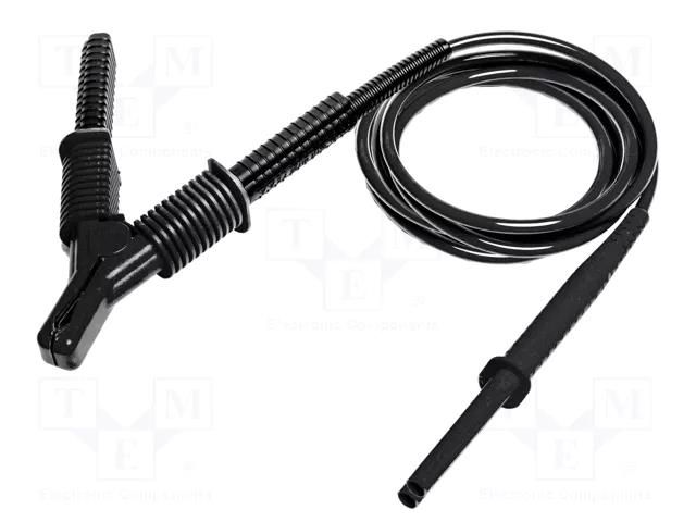 Test lead; banana plug 4mm,aligator clip; shielded; Urated: 15kV SONEL WAPRZ1X8BLKROE15KV