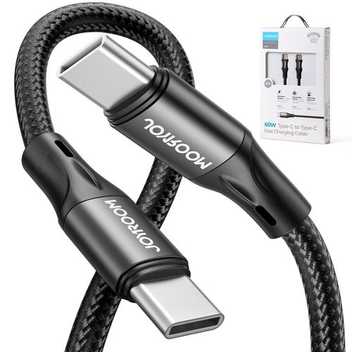 Joyroom S-2030N1-60 USB-C / USB-C PD Cable 60W 3A 2m - Black, Joyroom 6941237177650 6941237177650