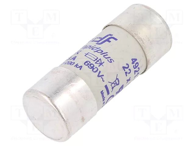 Fuse: fuse; 63A; 690VAC; 445VDC; gR; 22x58mm DF ELECTRIC 492138