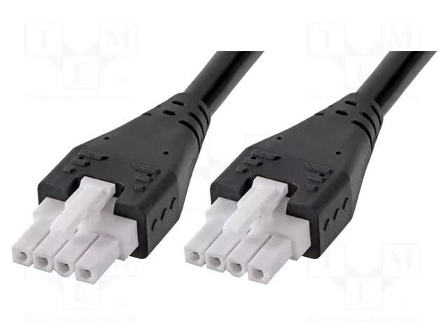 Cable; Mini-Fit Jr; female; PIN: 4; Len: 3m; 6A; Insulation: PVC; 1x4 MOLEX MX-217159-0430