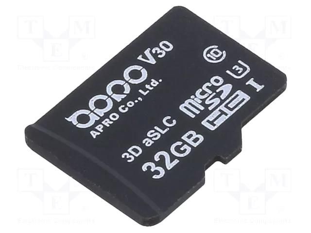 Memory card; industrial; 3D aSLC,microSDHC; 32GB; -25÷85°C APRO SPMSD032G-PTCT5AS