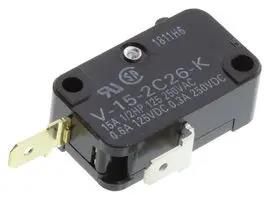 MICROSWITCH, PIN PLUNGER, SPST-NC, 15A, 250V V-15-2C26-K