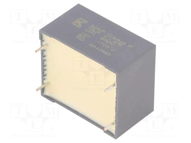 Capacitor: polypropylene; DC-Link; 10uF; ESR: 8.1mΩ; THT; ±5%; 12.5A KEMET C4AQOLW5100P36J