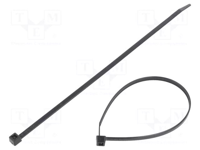 Cable tie; L: 245mm; W: 4.6mm; black; polyamide; 225N; Ømax: 65mm HELLERMANNTYTON T50M-PA66W-BK