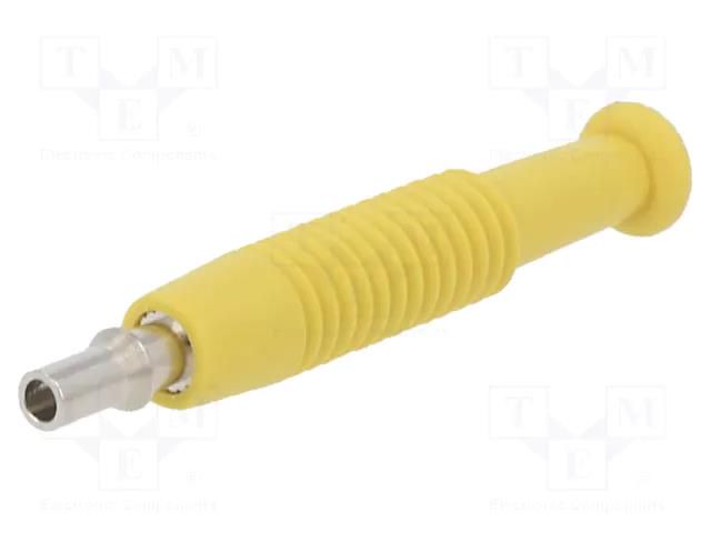 Connector: 2mm banana; plug; 6A; 60VDC; yellow; nickel plated; 6mΩ HIRSCHMANN T&M MST3GE