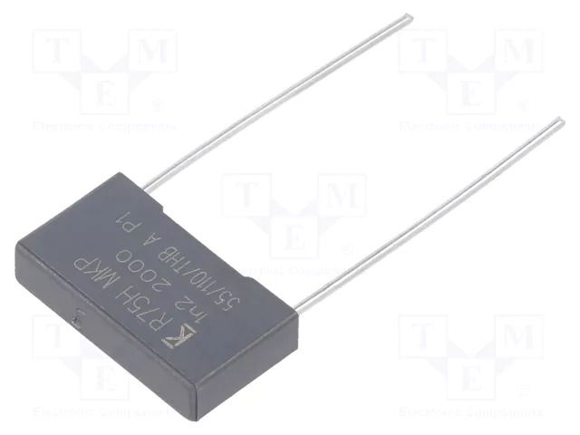 Capacitor: polypropylene; R75; 1.2nF; 2000VDC; 700VAC; 18x4x10mm KEMET R75UI112050H4J