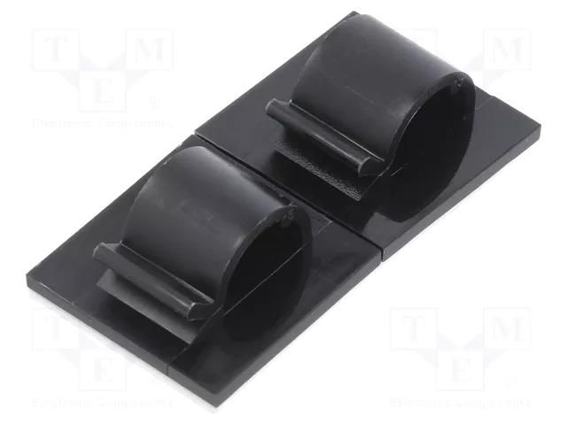 Self-adhesive cable holder; ØBundle : 8mm; polyamide; black HELLERMANNTYTON RB8-PA66-BK