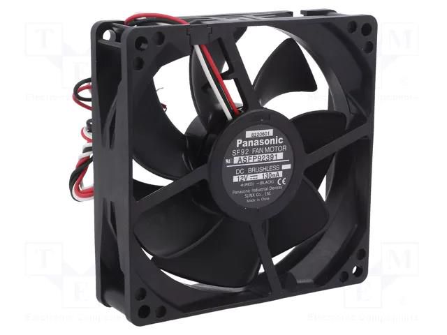 Fan: DC; axial; 12VDC; 92x92x25mm; 67.8m3/h; 25dBA; ball; 2400rpm PANASONIC ASFP92391