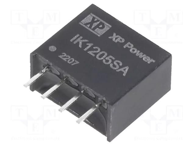 Converter: DC/DC; 250mW; Uin: 12VDC; Uout: 5VDC; Iout: 50mA; SIP; THT XP POWER IK1205SA