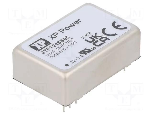 Converter: DC/DC; 12W; Uin: 18÷75VDC; Uout: 5VDC; Iout: 2400mA; THT XP POWER JTF1248S05