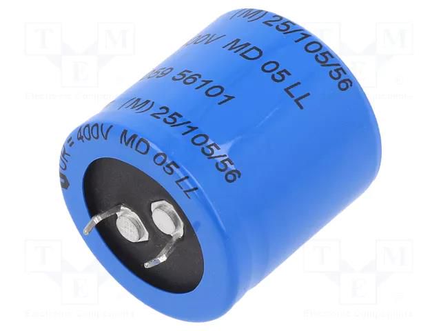 Capacitor: electrolytic; SNAP-IN; 100uF; 400VDC; Ø30x30mm; ±20% VISHAY MAL205956101E3