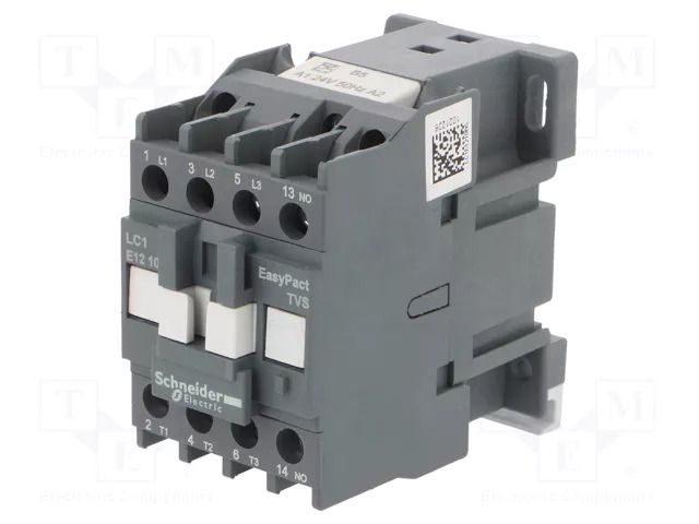 Contactor: 3-pole; NO x3; Auxiliary contacts: NO; 24VAC; 12A; 690V SCHNEIDER ELECTRIC LC1E1210B5