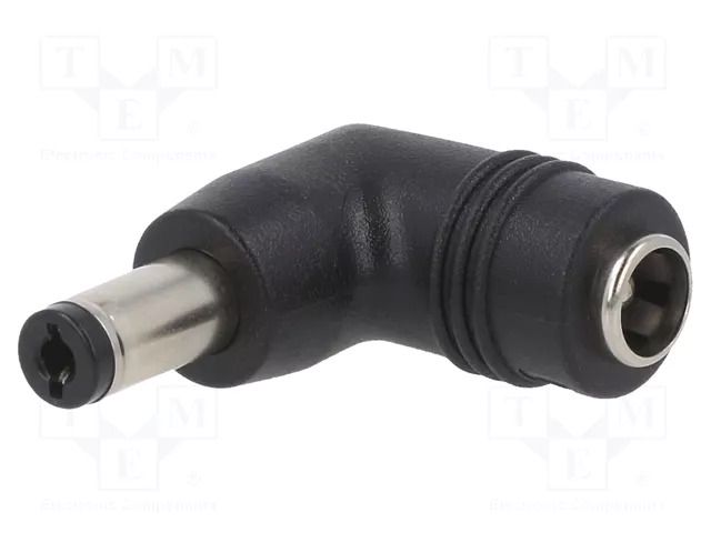 Adapter; Plug: right angle; Input: 5,5/2,1; Out: 5,5/2,1 MEAN WELL DC-PLUG-P1J-P1JR