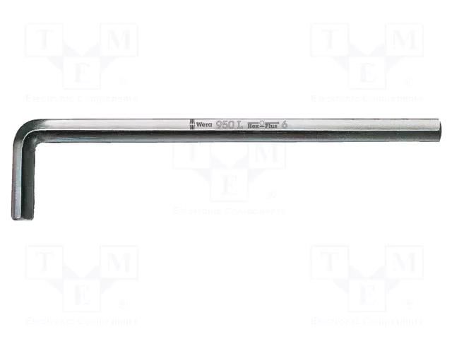 Wrench; Hex Plus key; HEX 3mm; Overall len: 126mm; steel; long WERA WERA.05021615001