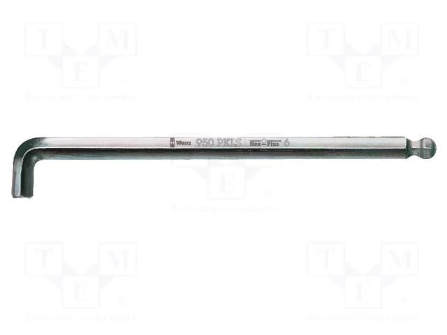 Wrench; Hex Plus key,spherical; Overall len: 200mm; steel; long WERA WERA.05022047001