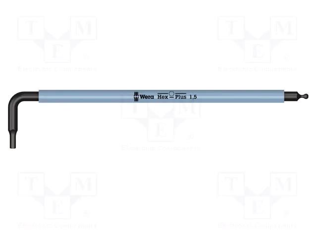 Wrench; Hex Plus key,spherical; HEX 1.5mm; Overall len: 90mm WERA WERA.05022600001
