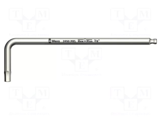 Wrench; inch,Hex Plus key,spherical; HEX 1/4"; stainless steel WERA WERA.05022716001