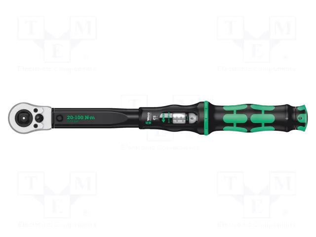 Wrench; torque,adjustable; 405mm; 20÷100Nm; Mounting: 1/2" WERA WERA.05075625001