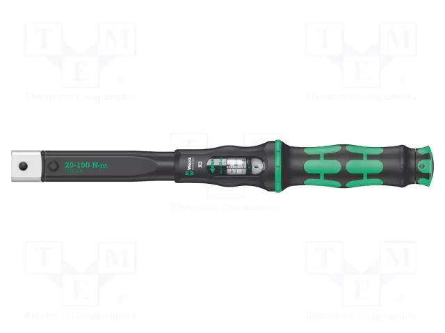 Wrench; torque; 372mm; 20÷100Nm; Mounting: 9x12; Click-Torque X 3 WERA WERA.05075653001