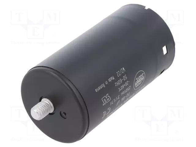 Capacitor: electrolytic; 79uF; Ø45.5x84mm; ±10%; M8 screw; 250VAC DUCATI ENERGIA 4.12.80.3.409