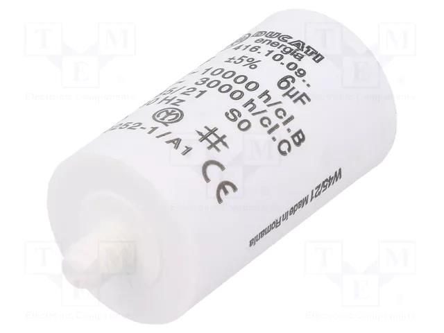Capacitor: polypropylene; motors, run; 6uF; 425VAC; Ø32x55mm; ±5% DUCATI ENERGIA 4.16.10.09.27
