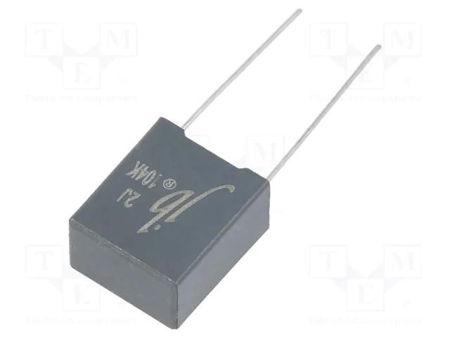 Capacitor: polyester; 100nF; 630VDC; 10mm; ±10%; 13x8x16mm; MKT SR PASSIVES MPEB-100N/630