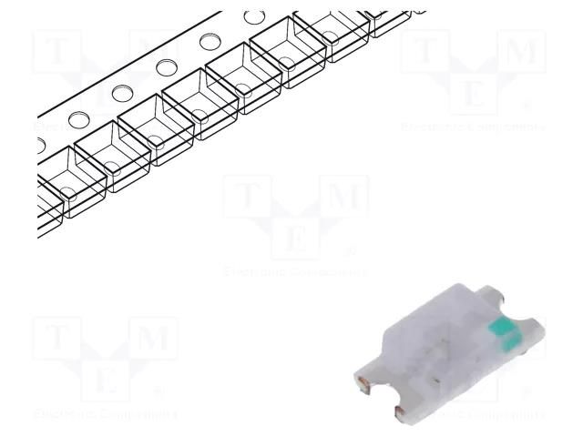 LED; green; SMD; 1206; 300÷350mcd; 2.9÷3.6VDC; 3.2x1.6x0.8mm; 120° OPTOSUPPLY OSG51206C1E