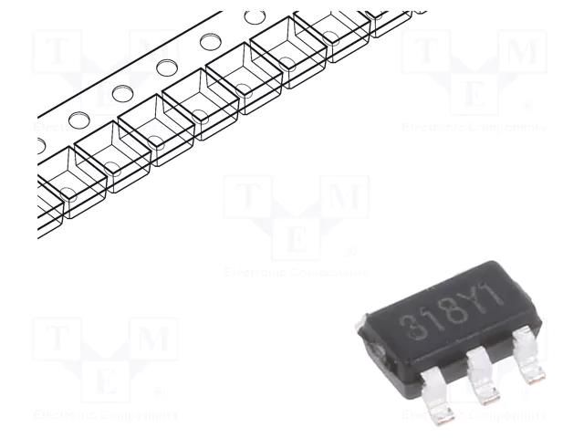 IC: comparator; low-power; Cmp: 1; 1.3us; SMT; SOT25; reel,tape; 50nA TAIWAN SEMICONDUCTOR TS331CX5-RFG