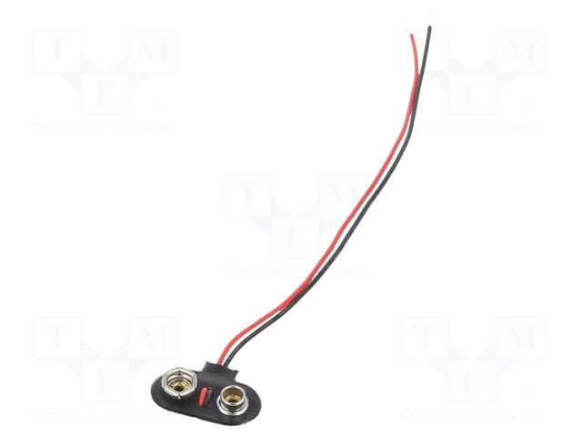 6F22 connector; 6F22,6LR61; Batt.no: 1; on cable; cables; 150mm KEYSTONE KEYS236