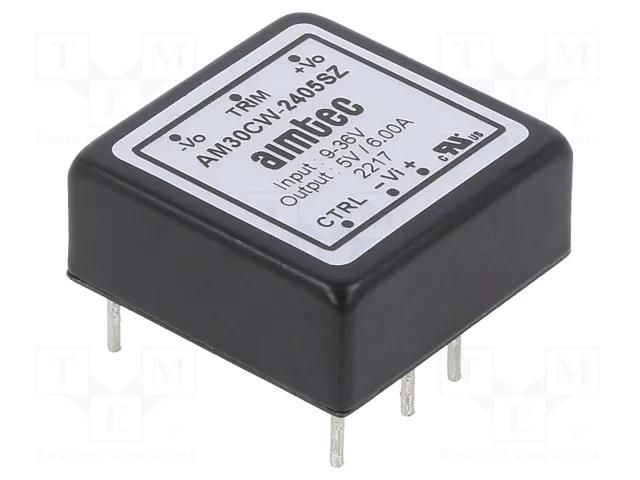 Converter: DC/DC; 30W; Uin: 9÷36VDC; Uout: 5VDC; Iout: 6A; 1"x1" AIMTEC AM30CW-2405SZ