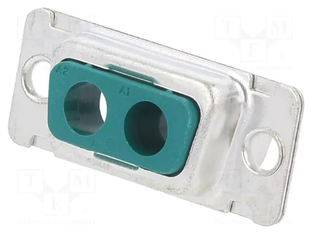 Connector: Special D-Sub; PIN: 2; socket; male; for panel mounting AMPHENOL COMMUNICATIONS SOLUTIONS DE2V2PA00LF