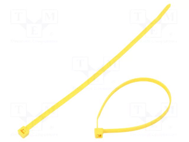Cable tie; L: 200mm; W: 4.6mm; yellow; polyamide; 225N; Ømax: 50mm HELLERMANNTYTON T50R-PA66-YE