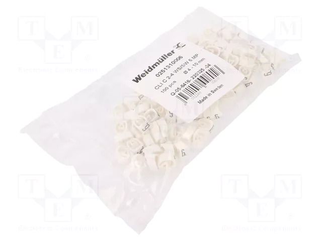 Markers; Marking: 6; 4÷10mm; PVC; white; -30÷80°C; leaded; CLI C WEIDMÜLLER WM-0251310006